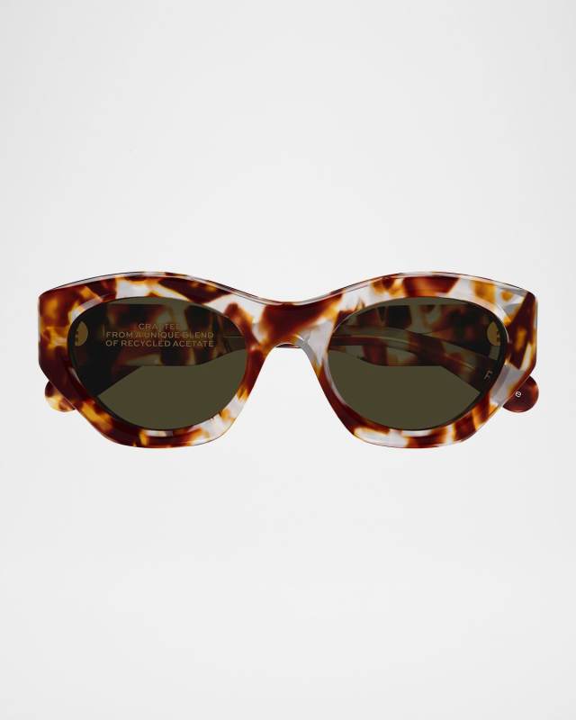Havana Acetate Cat-Eye Sunglasses